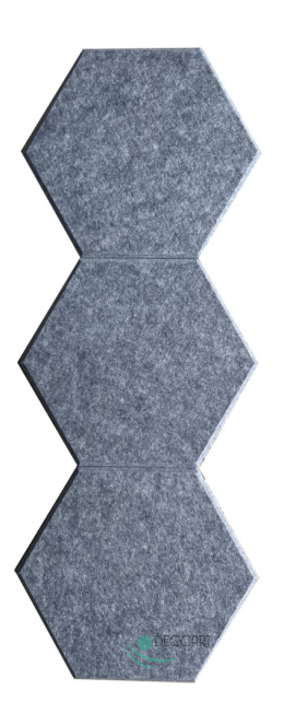 HEXAGON 3D Wandpaneele aus grauem Filz HB-42