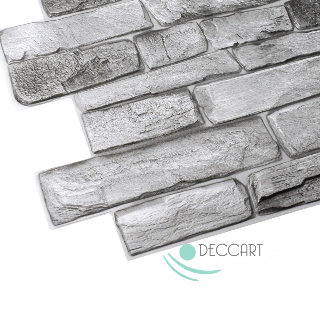 3D PCV Grey Stone Wall Panels