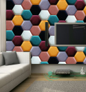 Upholstered Satin Panels Hexagon 2220