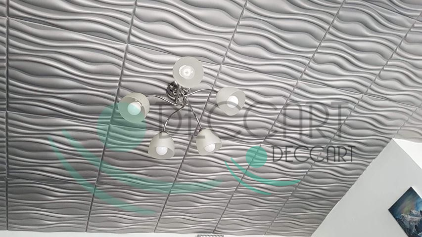 FLOW GREY- Ceiling tiles , 3D foam