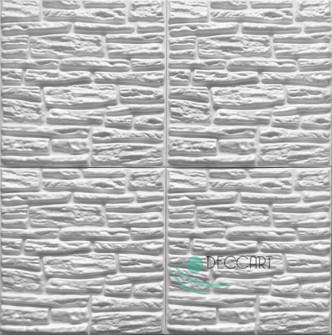 SCHIEFER Weiß - Deckenplatten Styroporplatten Deckenfliese 50x50cm