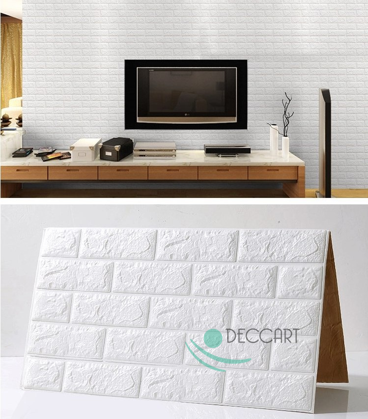 Self Adhesive Decorative Wall Panels 3D White Brick C15.