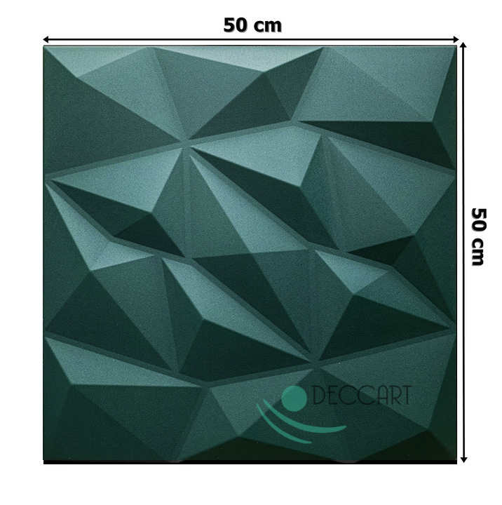 DIAMOND - Bottle green ceiling coffers, 3D foam geometric