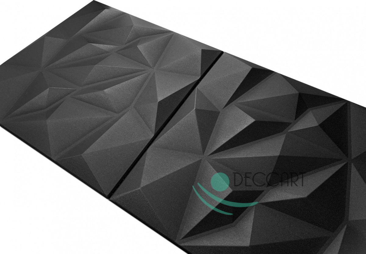 DIAMOND - Black ceiling coffers, 3D geometric foam