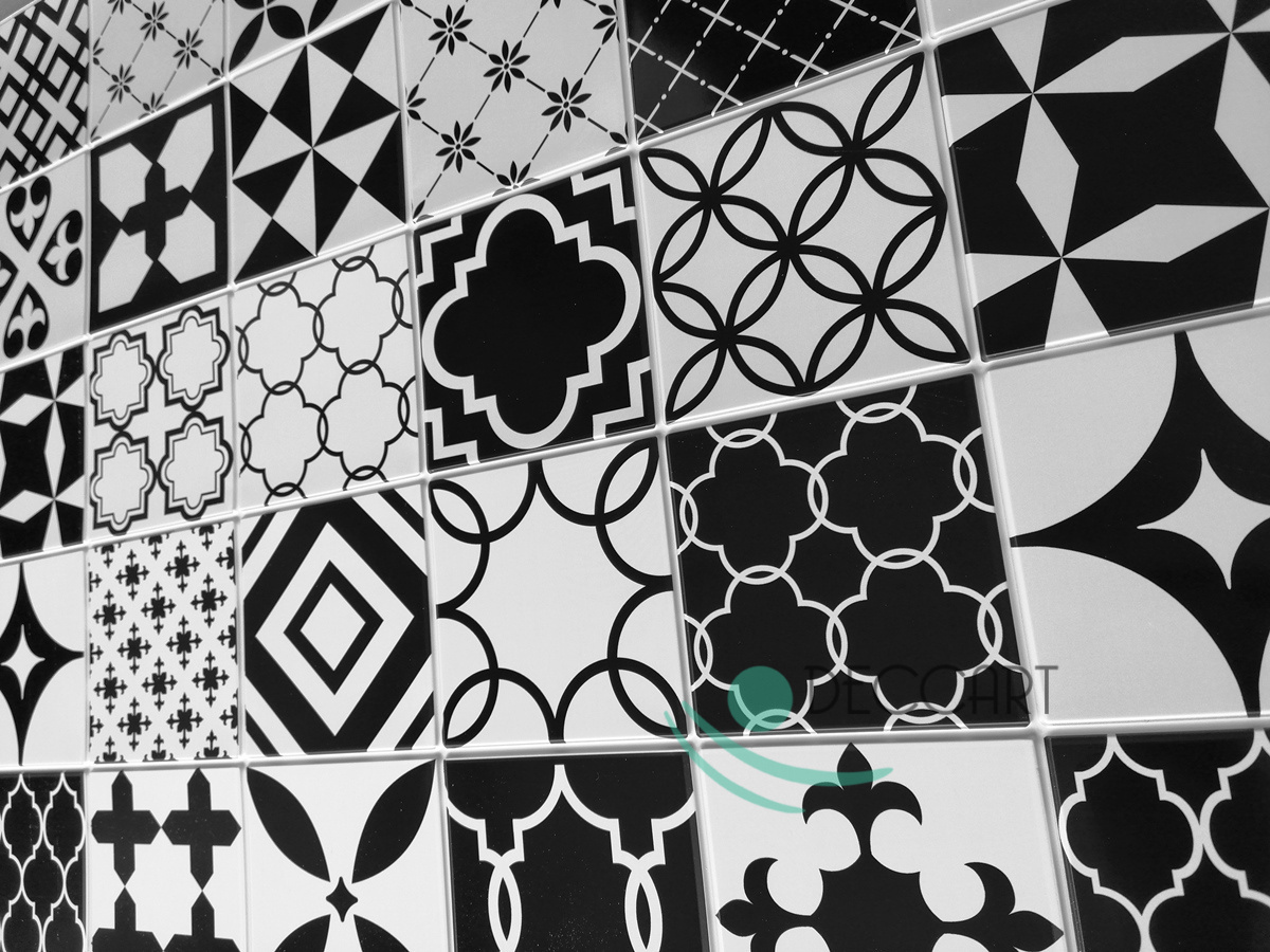 Patchwork Black Wall Panels 3D PVC 56899 Mosaic Tiles