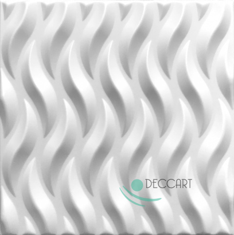 FIRE- Ceiling coffers white, foam 3D waves