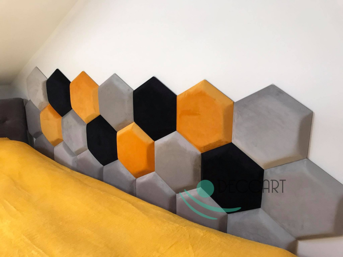 Upholstered Satin Panels Hexagon 2218