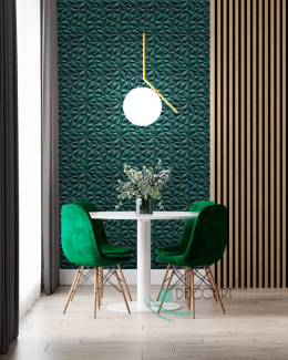 AMETYST Butelkowa zieleń - Kasetony sufitowe, piankowe panele ścienne 3D
