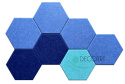 HEXAGON 3D grey felt wall panels HB-42