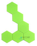 Panele ścienne filcowe HEXAGON 3D neon zielony HB-18