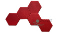 Panele ścienne filcowe HEXAGON 3D czerwone HB-10