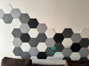 HEXAGON 3D grey felt wall panels HB-42