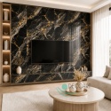Panele ścienne SAMOPRZYLEPNE Czarny Marmur PŁYTKI 30x60 cm Tapeta AR72
