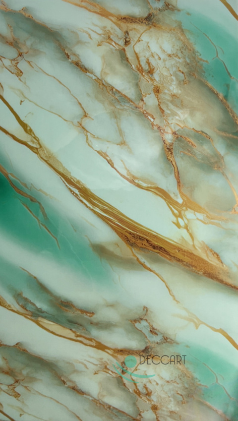 Marmur zieleń złoto panel AR86