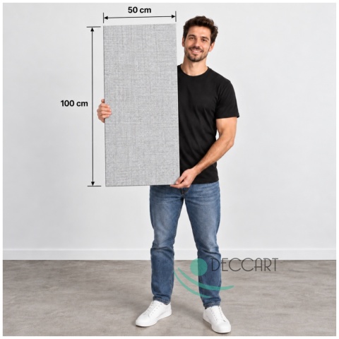 Panel Ścienny Kaseton Sufitowy 3D Plecionka Tkanina Loft 8414XL 0,5m2 Szary