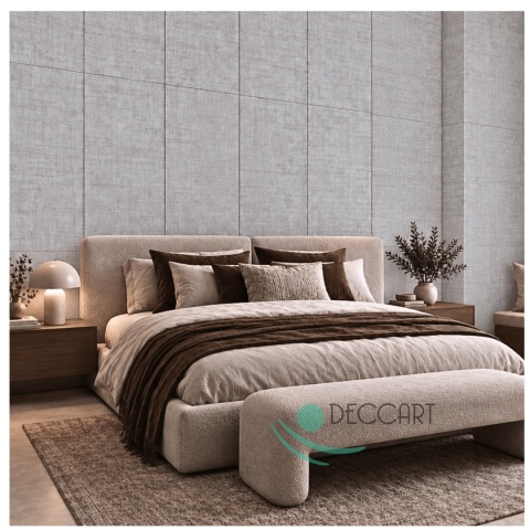 Panel Ścienny Kaseton Sufitowy 3D Plecionka Tkanina Loft 8414XL 0,5m2 Szary