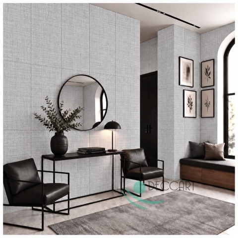 Panel Ścienny Kaseton Sufitowy 3D Plecionka Tkanina Loft 8414XL 0,5m2 Szary