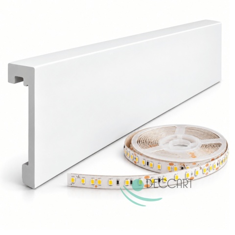 Listwa KARNISZOWA osłona maskująca BIAŁA LED przysufitowa twarda LK100-10cm