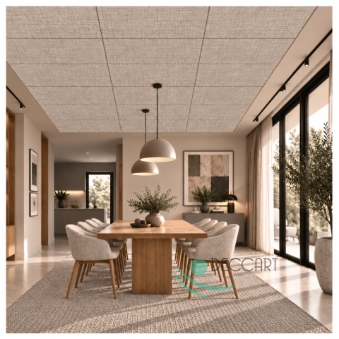 Panel Ścienny Kaseton Sufitowy 3D Plecionka Tkanina Loft 8614XL 0,5m2 Brązowy