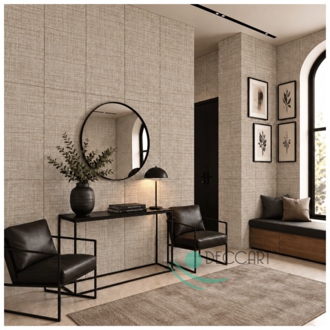 Panel Ścienny Kaseton Sufitowy 3D Plecionka Tkanina Loft 8614XL 0,5m2 Brązowy