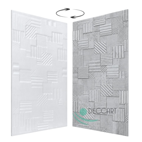 Panel Ścienny Kaseton Sufitowy 3D Tkanina Loft Beton 100x50 Grid 69XL 0,5 m²