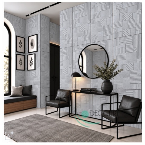 Panel Ścienny Kaseton Sufitowy 3D Tkanina Loft Beton 100x50 Grid 69XL 0,5 m²