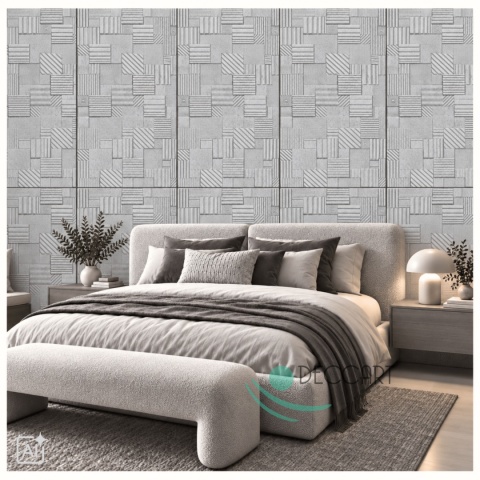 Panel Ścienny Kaseton Sufitowy 3D Tkanina Loft Beton 100x50 Grid 69XL 0,5 m²
