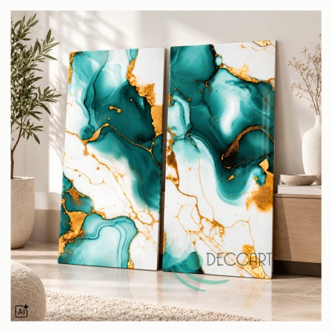 Panele ścienne SAMOPRZYLEPNE Marmur Szamragdowy PŁYTKI 30x60 cm Tapeta AR86