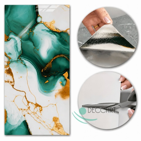 Panele ścienne SAMOPRZYLEPNE Marmur Szamragdowy PŁYTKI 30x60 cm Tapeta AR86