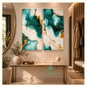 Panele ścienne SAMOPRZYLEPNE Marmur Szamragdowy PŁYTKI 30x60 cm Tapeta AR86